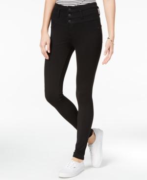 Celebrity Pink Juniors' High-waist Black Wash Skinny Jeans