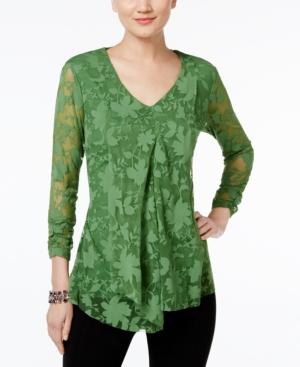 Alfani Draped Mesh Top, Only At Macy's