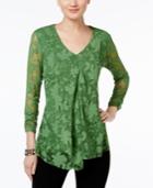 Alfani Draped Mesh Top, Only At Macy's