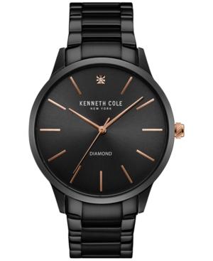 Kenneth Cole New York Men's Diamond Accent Black Ion-plated Stainless Steel Bracelet Watch 43mmx50mm 10031279