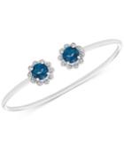 London Blue Topaz (3-1/5 Ct. T.w.) & Diamond Accent Cuff Bracelet In Sterling Silver