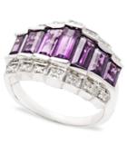 Sterling Silver Ring, Amethyst (3 Ct. T.w.) And Diamond Accent