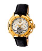 Heritor Automatic Lennon Gold & Silver Leather Watches 45mm