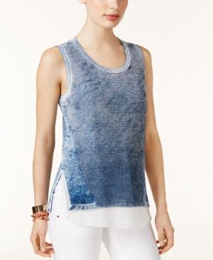 Inc International Concepts Cotton Layered-look Sweater, Only At Macy's