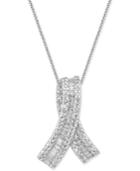 Diamond Ribbon Pendant Necklace (1/2 Ct. T.w.) In 14k White Gold