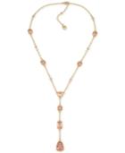 Carolee Gold-tone Pink Stone Lariat Necklace