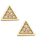 Thomas Sabo Diamond Accent Triangle Stud Earrings In 18k Gold-plate