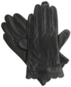 Isotoner Signature Smartouch Enabled All Over Leather Scalloped Tech Gloves, A Macy's Exclusive