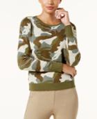 Inc International Concepts Metallic Camo-print Sweater, Created For Macy's