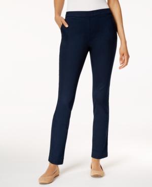Karen Scott Petite Denim Pull-on Pants, Created For Macy's