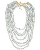 Carolee Gold-tone Gray Imitation Pearl Multi-row Necklace