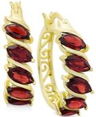 Victoria Townsend Rhodolite Garnet Hoop Earrings In 18k Gold-plated Sterling Silver