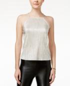 Shift Juniors' Metallic Crinkled Halter Top, Only At Macy's