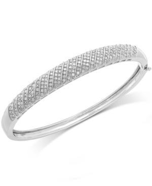 Diamond Multi-row Bangle Bracelet In Sterling Silver (1 Ct. T.w.)