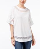 Style & Co Petite Lace-detail Top, Only At Macy's