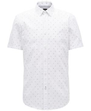 Boss Men's Slim-fit Anchor-print Cotton Sport Shirt