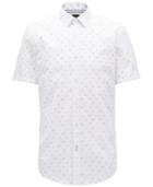 Boss Men's Slim-fit Anchor-print Cotton Sport Shirt
