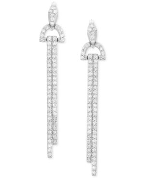 Wrapped In Love Diamond Two-row Linear Drop Earrings (1/2 Ct. T.w.) In 14k White Gold