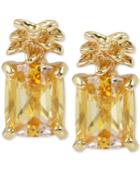Betsey Johnson Gold-tone Pineapple Crystal Stud Earrings