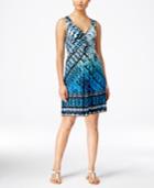 Style & Co. Printed Faux-twist-front Dress, Only At Macy's