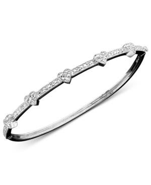 Victoria Townsend 8 Diamond Heart Bangle Bracelet In Sterling Silver (1/4 Ct. T.w.)