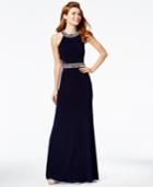B Darlin Juniors' Jeweled Open-back Gown