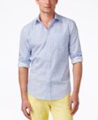 Tommy Hilfiger Men's Cobblestone-print Poplin Long-sleeve Shirt