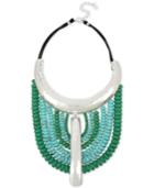 Robert Lee Morris Soho Silver-tone Beaded Leather Statement Necklace, 15-1/2 + 3 Extender