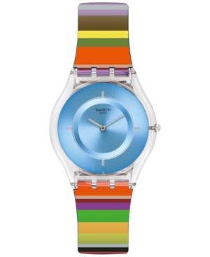 Swatch Women's Swiss Pretty Ladder Multicolor Silicone Strap Watch 34mm Sfe107