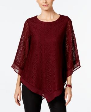 Alfani Lace Poncho Knit Top, Only At Macy's