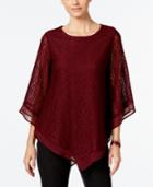 Alfani Lace Poncho Knit Top, Only At Macy's