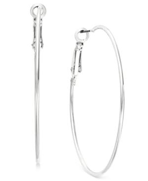 Inc International Concepts Silver-tone Slim Hoop Earrings, Only At Macy's