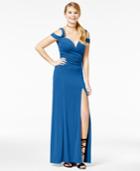 Emerald Sundae Juniors' Cold-shoulder Gown, A Macy's Exclusive Style