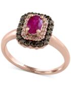 Red Velvet By Effy Ruby (5/8 Ct. T.w.) And Diamond (1/3 Ct. T.w.) Ring In 14k Rose Gold