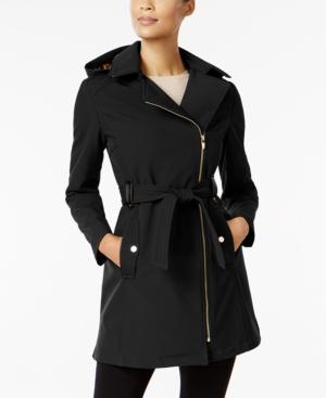 Via Spiga Faux-leather-trim Asymmetrical Coat, A Macy's Exclusive