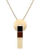 Lucky Brand Gold-tone & Wood 30 Pendant Necklace