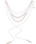 Inc International Concepts Rose Gold-tone Imitation Pearl, Bead And Tassel Lariat Choker Necklace, 12 + 3 Extender, Created For Macy's