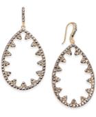 I.n.c. Large 2 Hematite-tone Pave Open Drop Earrings, Created For Macy's