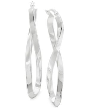Polished Infinity Drop Earrings In Sterling Silver
