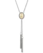 Lucky Brand Two-tone Pave & Chain Tassel Lariat Necklace, 29 + 2 Extender