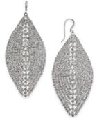 I.n.c. Woman Silver-tone Crystal Mesh Drop Earrings, Only At Macy's