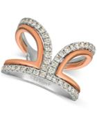 Le Vian Colored Diamond Two-tone Statement Ring (3/4 Ct. T.w.) In 14k White & Rose Gold