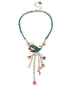 Betsey Johnson Gold-tone Pave Whale Multi-charm Lariat Necklace