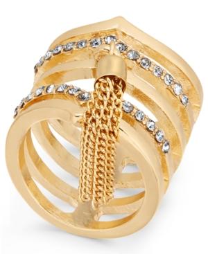 Thalia Sodi Gold-tone Pave & Chain Tassel Ring, Created For Macy's