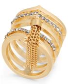 Thalia Sodi Gold-tone Pave & Chain Tassel Ring, Created For Macy's