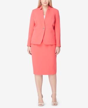 Tahari Asl Plus Size Starburst-stitch Skirt Suit