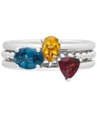 3-pc. Set Multi-gemstone Stacking Rings (1-3/4 Ct. T.w.) In Sterling Silver