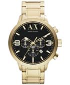 Ax Armani Exchange Men's Chronograph Gold-tone Stainless Steel Bracelet Watch 49mm Ax1357