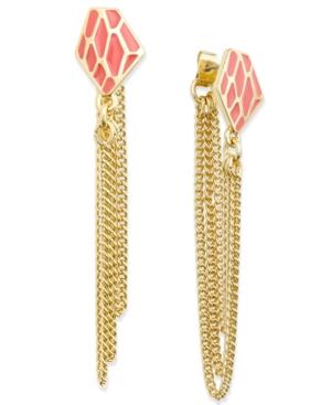 Thalia Sodi Gold-tone Geometric Enamel Mosaic Chain Drop Earrings, Only At Macy's
