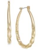 Charter Club Gold-tone Oval Twist Hoop Earrings, Created For Macy's